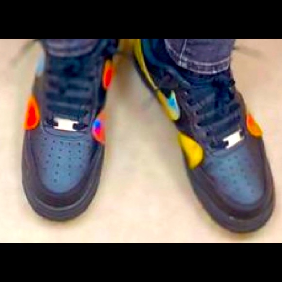 black costum airforce 1s
